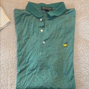 Masters Golf Polo Green Striped Polo Shirt